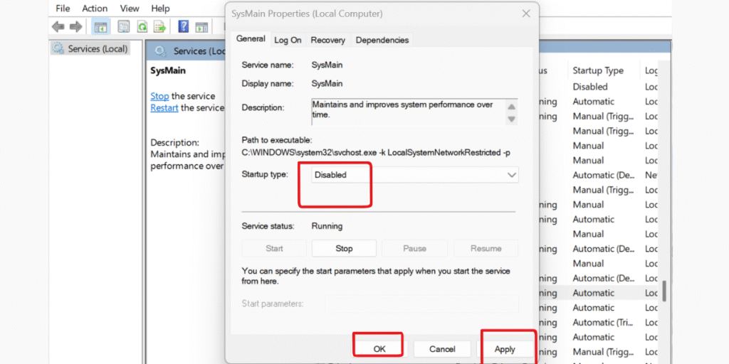 Disable Windows Services
