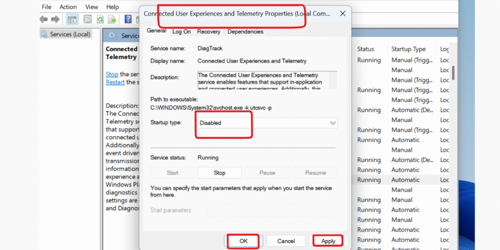 Disable Windows Services