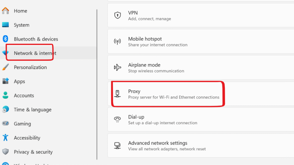 No Internet