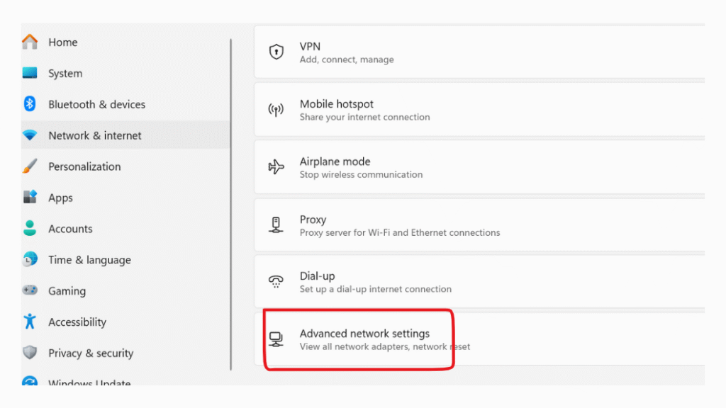 No internet on Windows