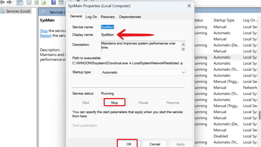 adjust sysmain on windows 11