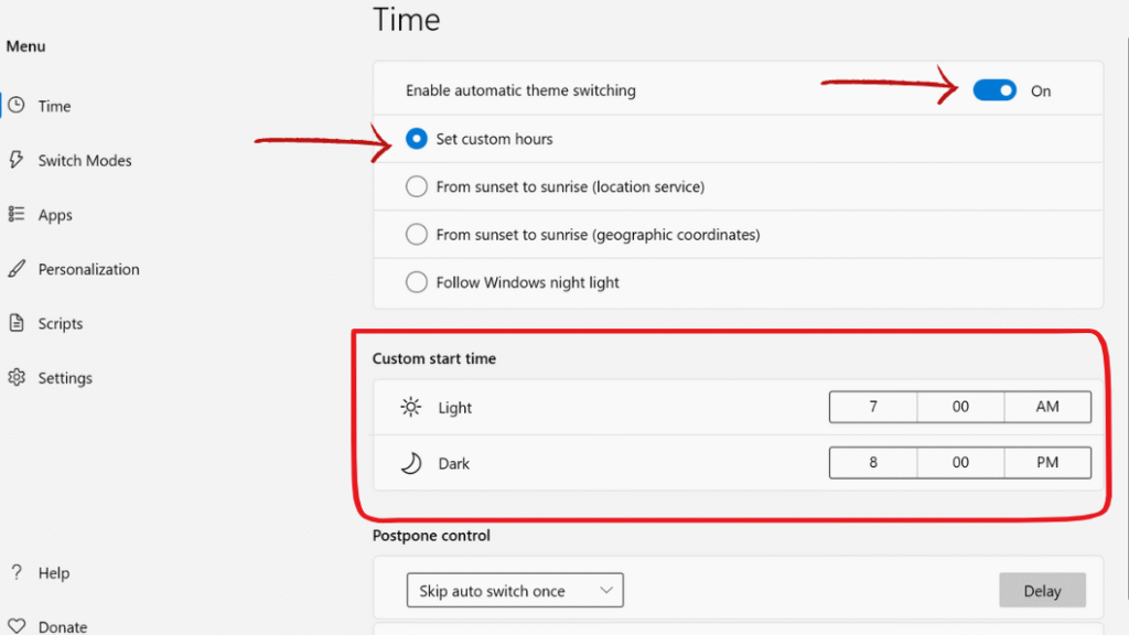 Schedule theme changes