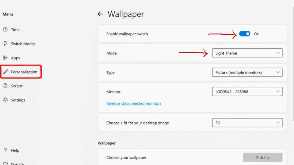 Schedule Theme Change