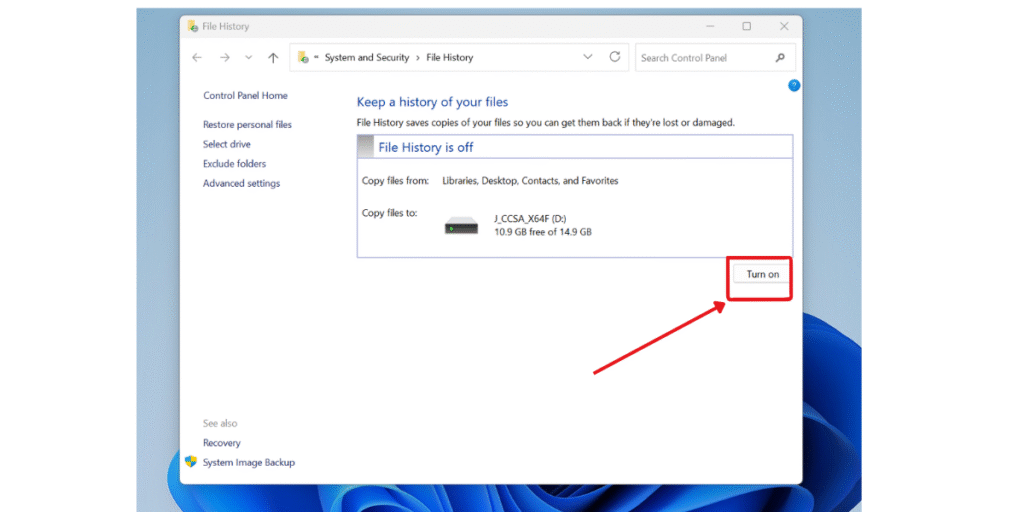 File History on Windows 11
