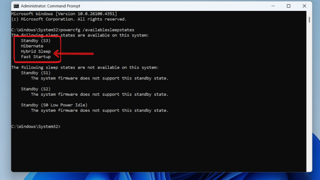 Enable hibernate in windows 11